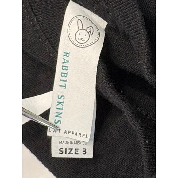 Rabbit Skins Black "I'm 3 Lets Party" Skeleton Hand Graphics T-Shirt 3 Toddler - Picture 4 of 6